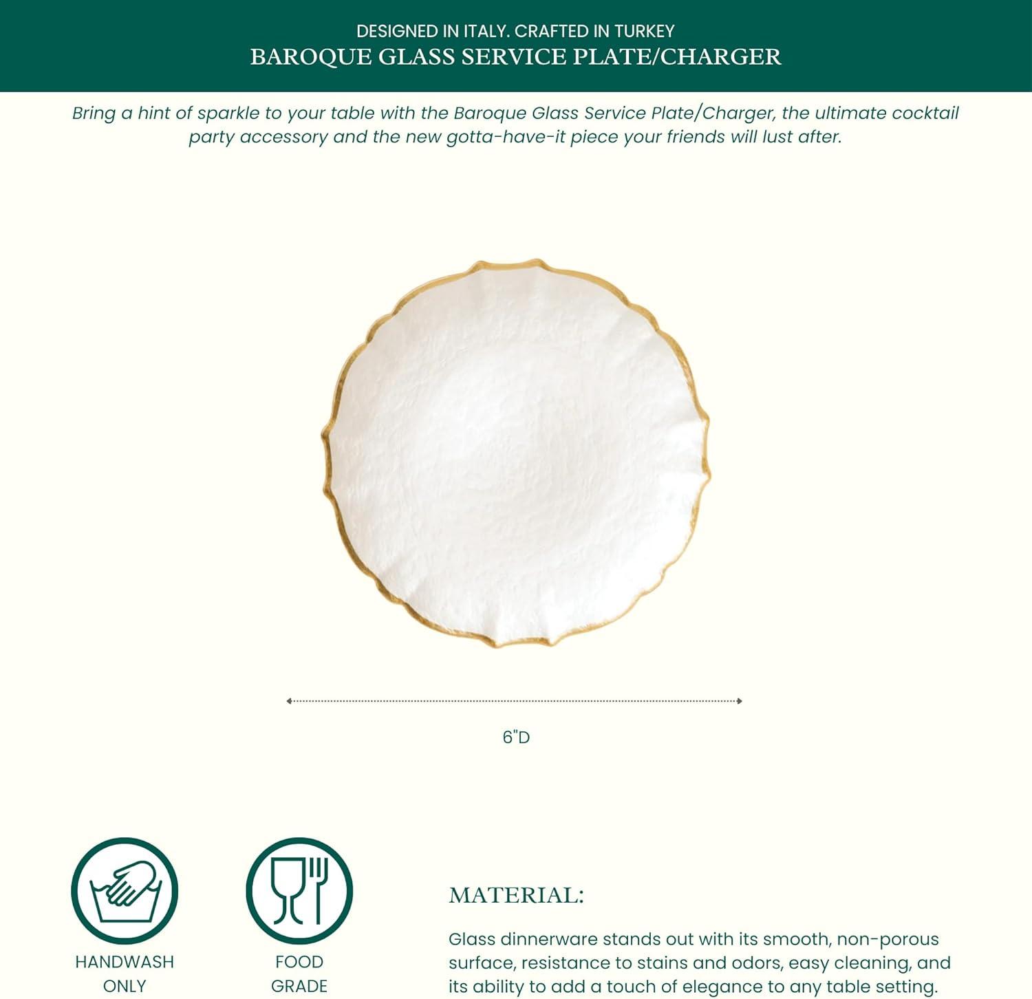 Viva by Vietri Baroque Glass No Pattern Charger