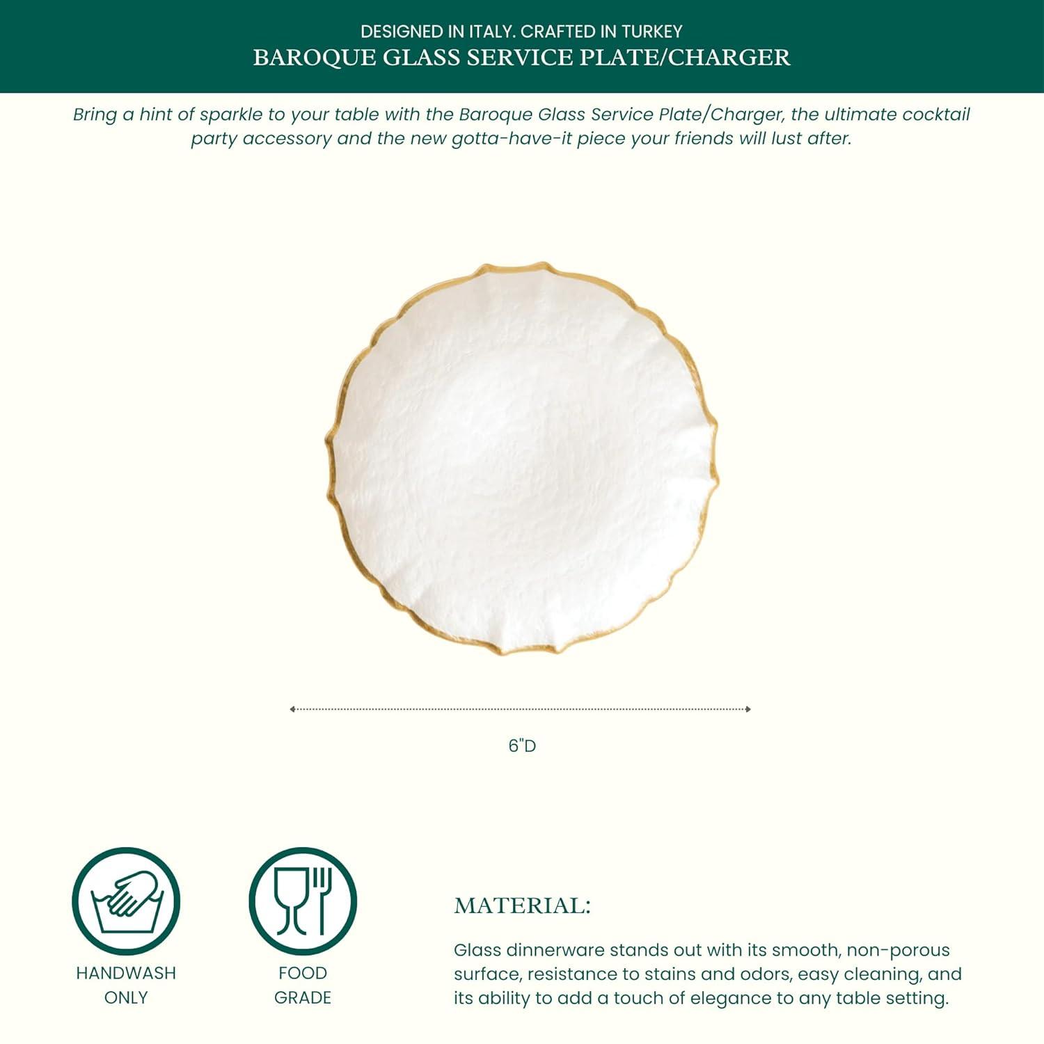 Viva by Vietri Baroque Glass No Pattern Charger