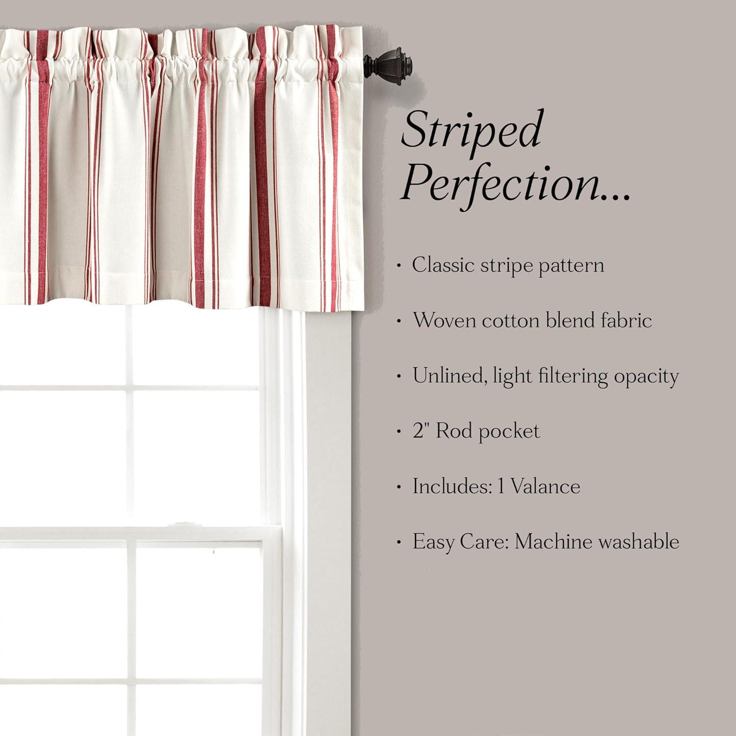 Lush Decor Striped Cotton Tailored Window Valance