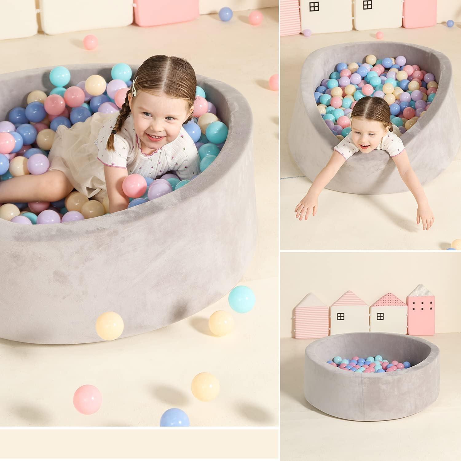 TRENDBOX 100 Ball - 5 Macaron Colors Pit Balls Non-Toxic Free BPA Soft Plastic Balls for Ball Pit Play Tent Baby Playhouse Pool Birthday Party Decoration