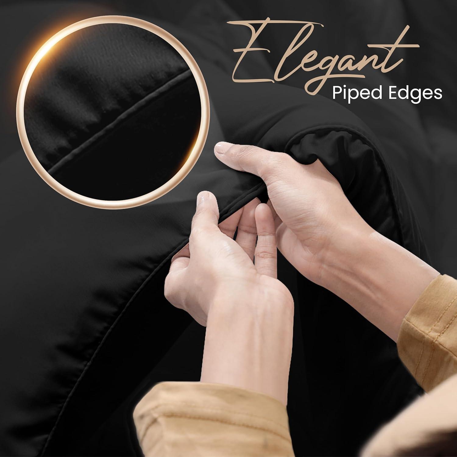 Utopia Bedding Comforters King Size, All Season Duvet Insert, Down Alternative Box Stitched Bed Comforter with Corner Tabs, Machine Washable (Black)