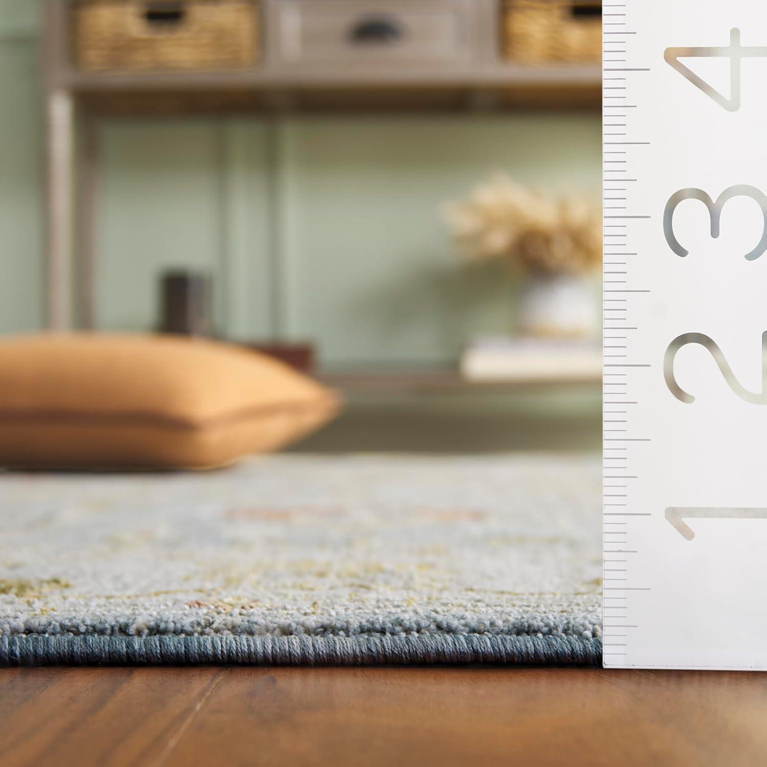 Hamilton HLT102 Power Loomed Area Rug - Blue/Gold - 5'3"x7'6" - Safavieh.