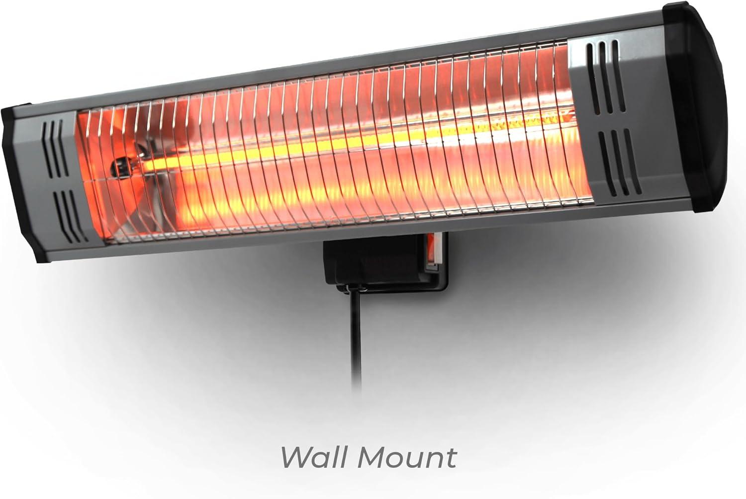 Heat Storm Tradesman 1500-Watt Electric Outdoor Infrared Quartz Portable Space Heater with Tripod, Wall and Ceiling Mount, Black