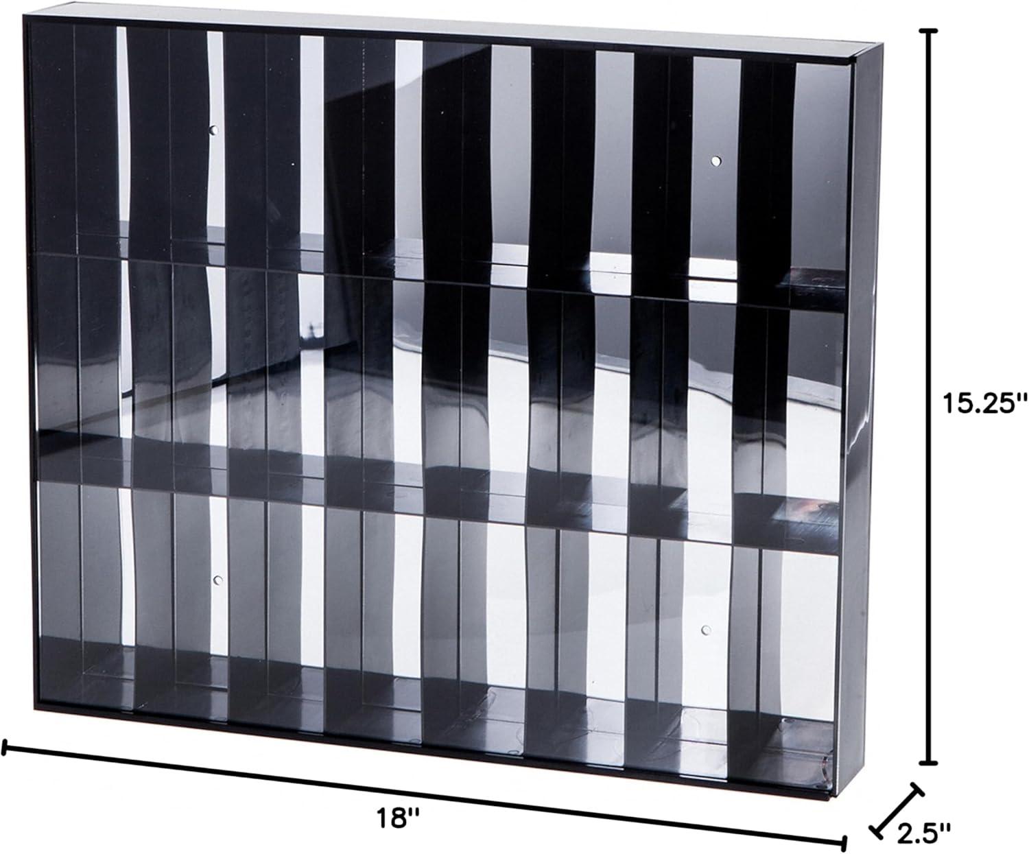 Clear Acrylic 24-Slot Wall-Mounted Display Case for Action Figures