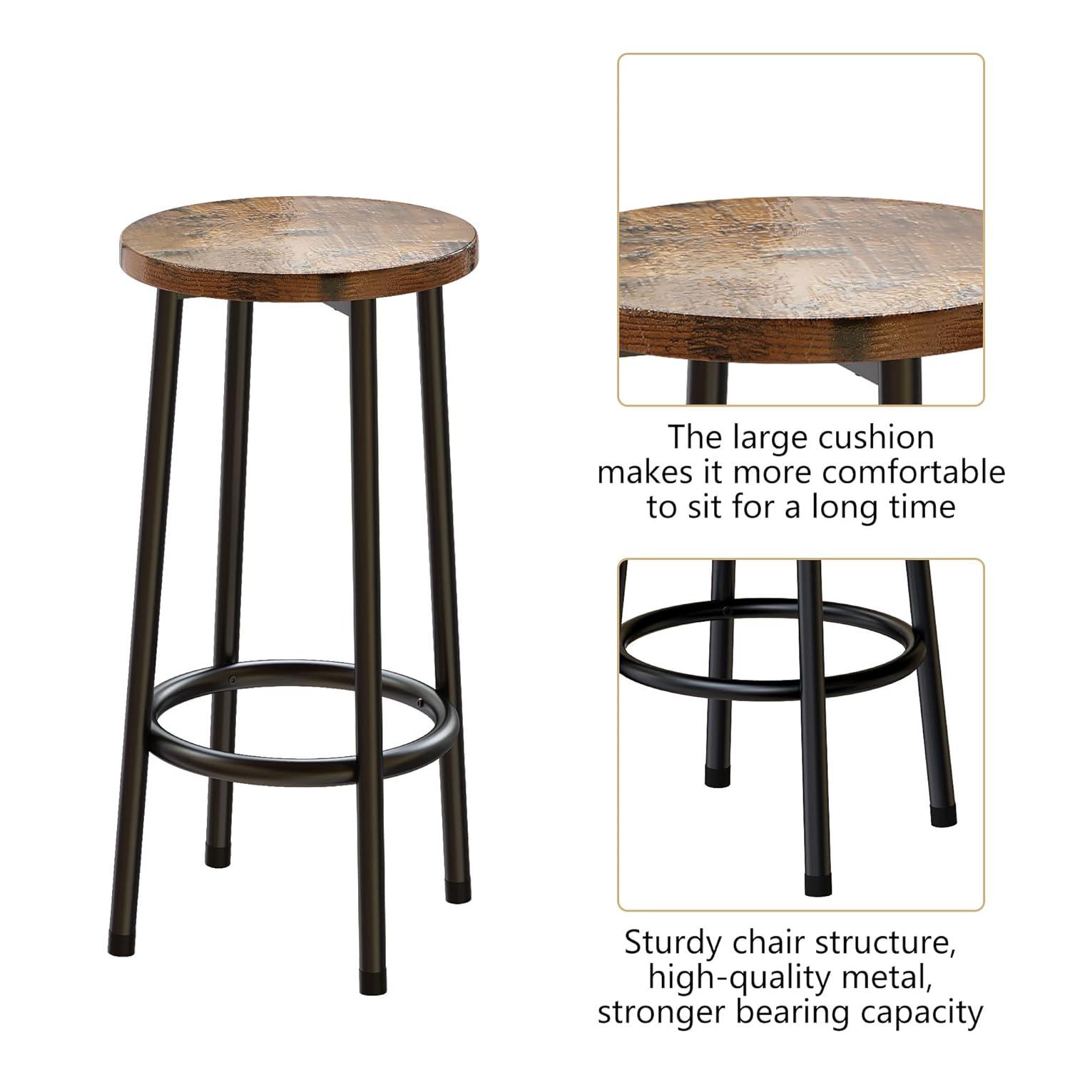 DKLGG Kitchen Island with Storage, 3 Piece Dining Table Set with 2 Tier Storage Shelves, Bar Table with Barstool, Sturdy Island Table with Chairs for Restaurant, Living Room