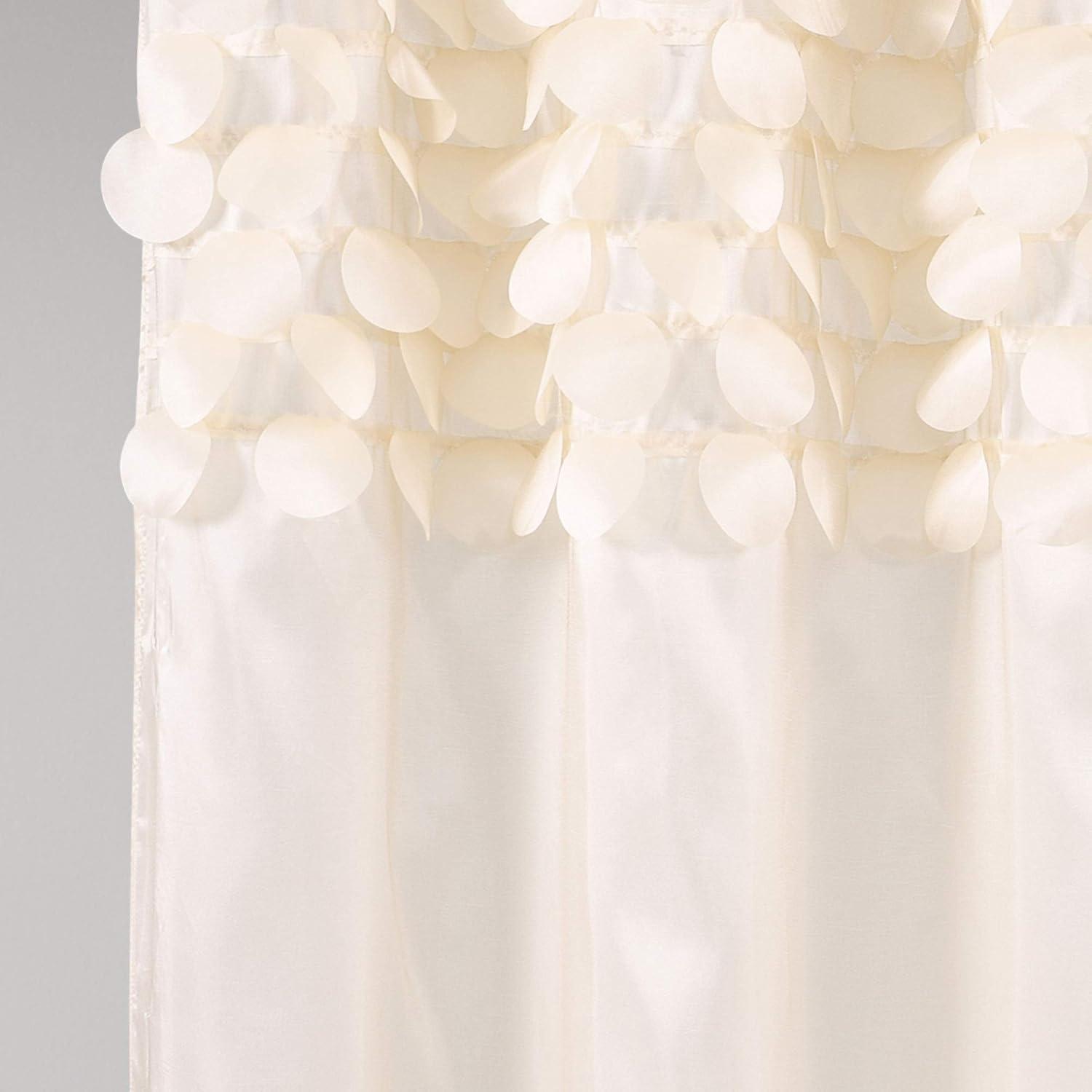 Lush Decor Lillian Solid Shower Curtain, 72x72, Beige, Single