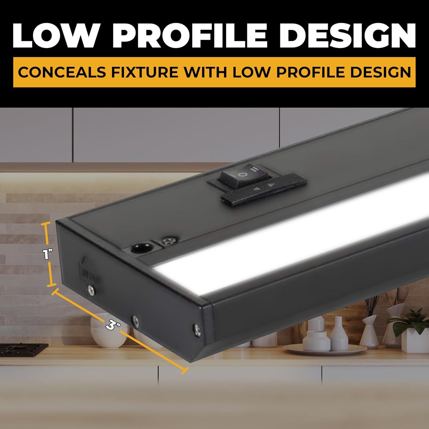 9-Inch Black LED Dimmable Under Cabinet Task Light