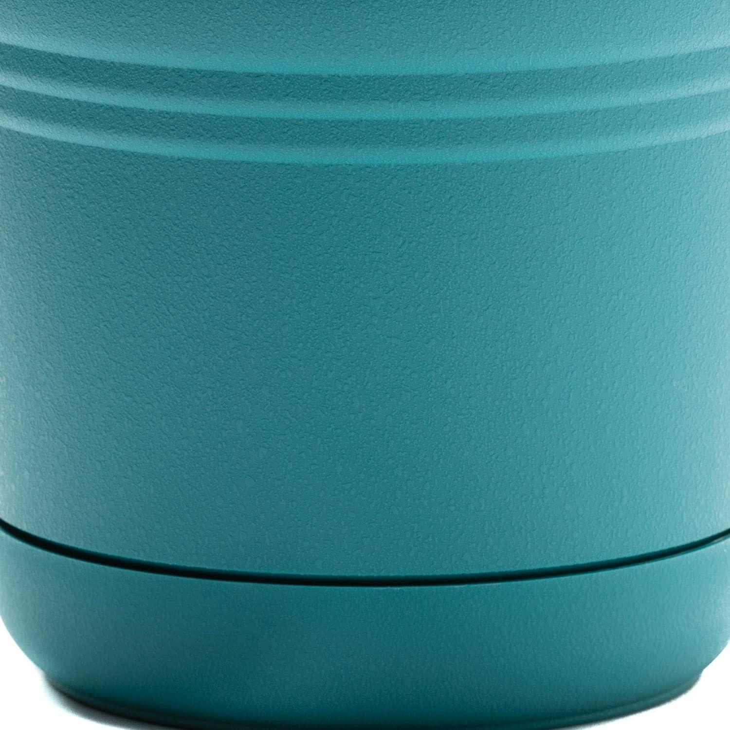 Bloem Saturn 8.5 in. H X 10 in. D Plastic Planter Bermuda Teal