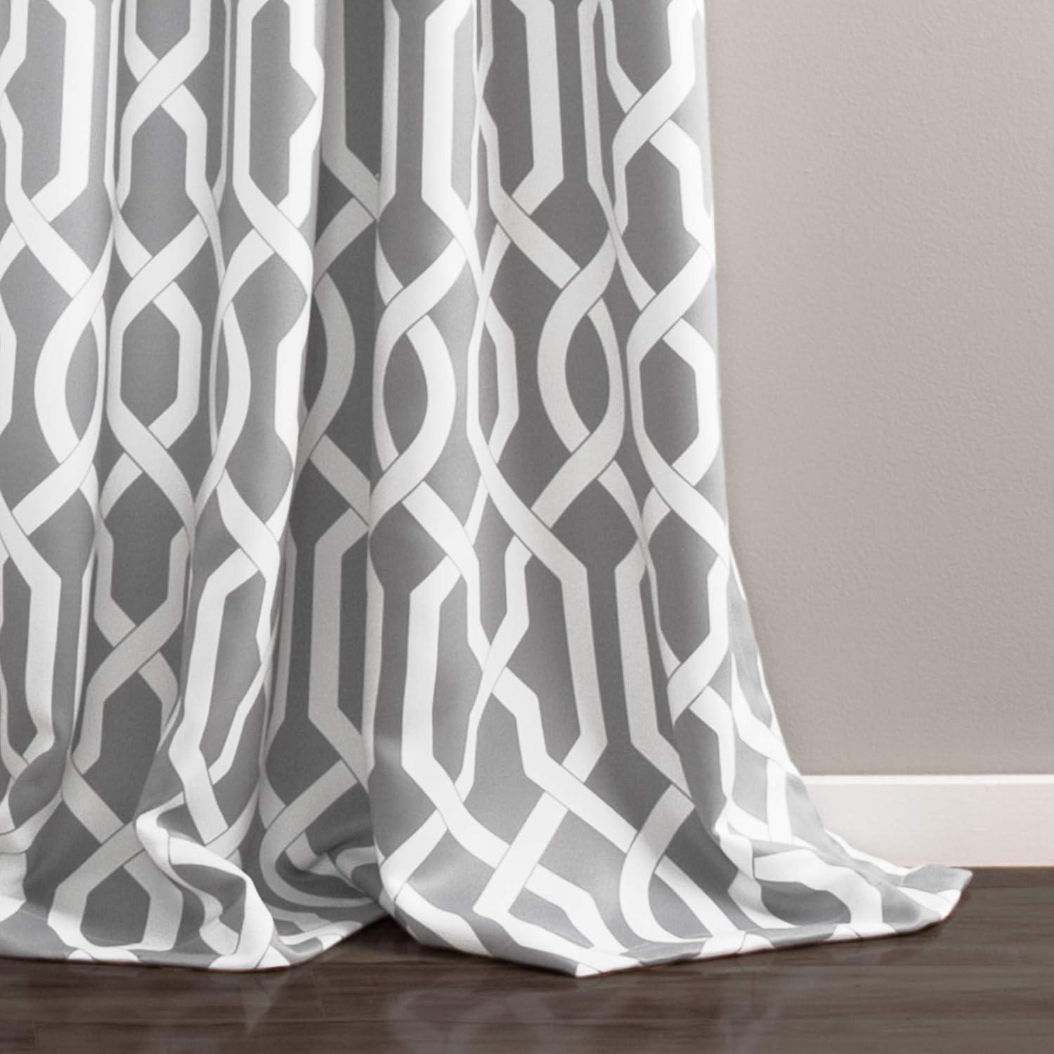 Lush Decor Edward Trellis Polyester Room Darkening Curtain Pair (Set of 2)