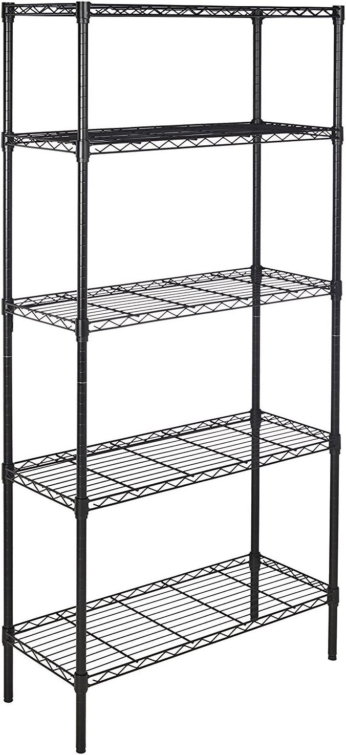 5-Layer Plastic Coated Iron Shelf 180*90*35 Black