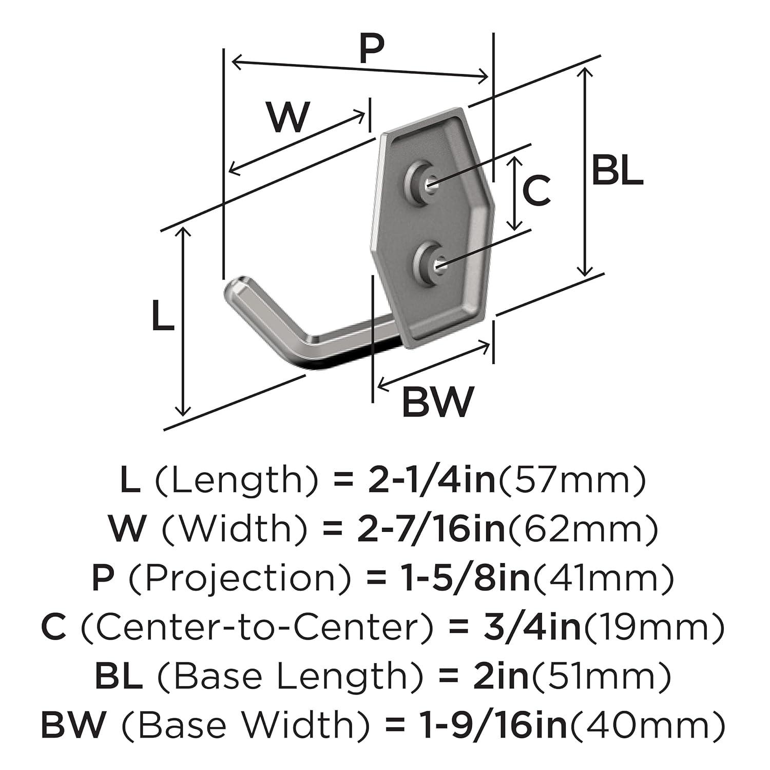 Benton Transitional Double Prong Decorative Wall Hook