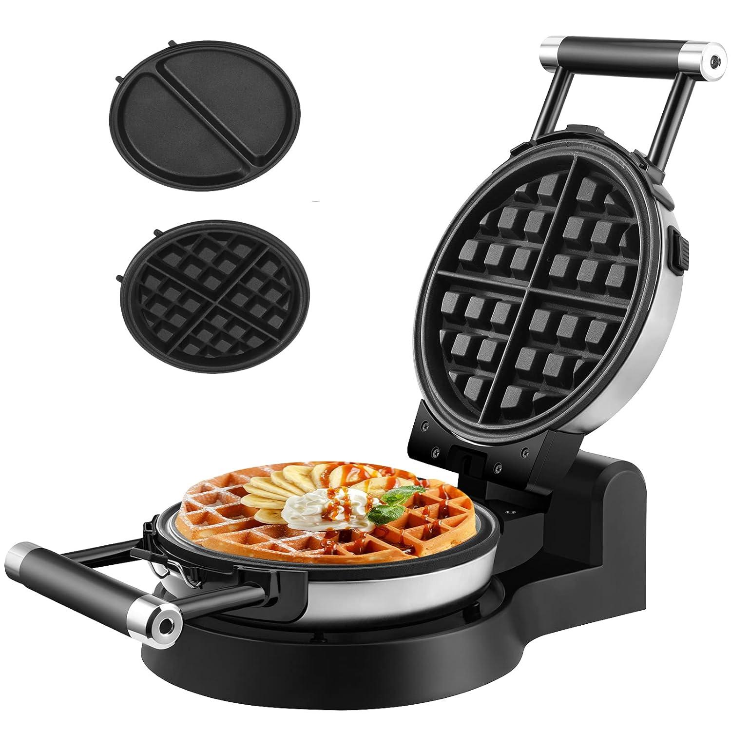 360 Rotating Stainless Steel Belgian Waffle and Omelet Maker
