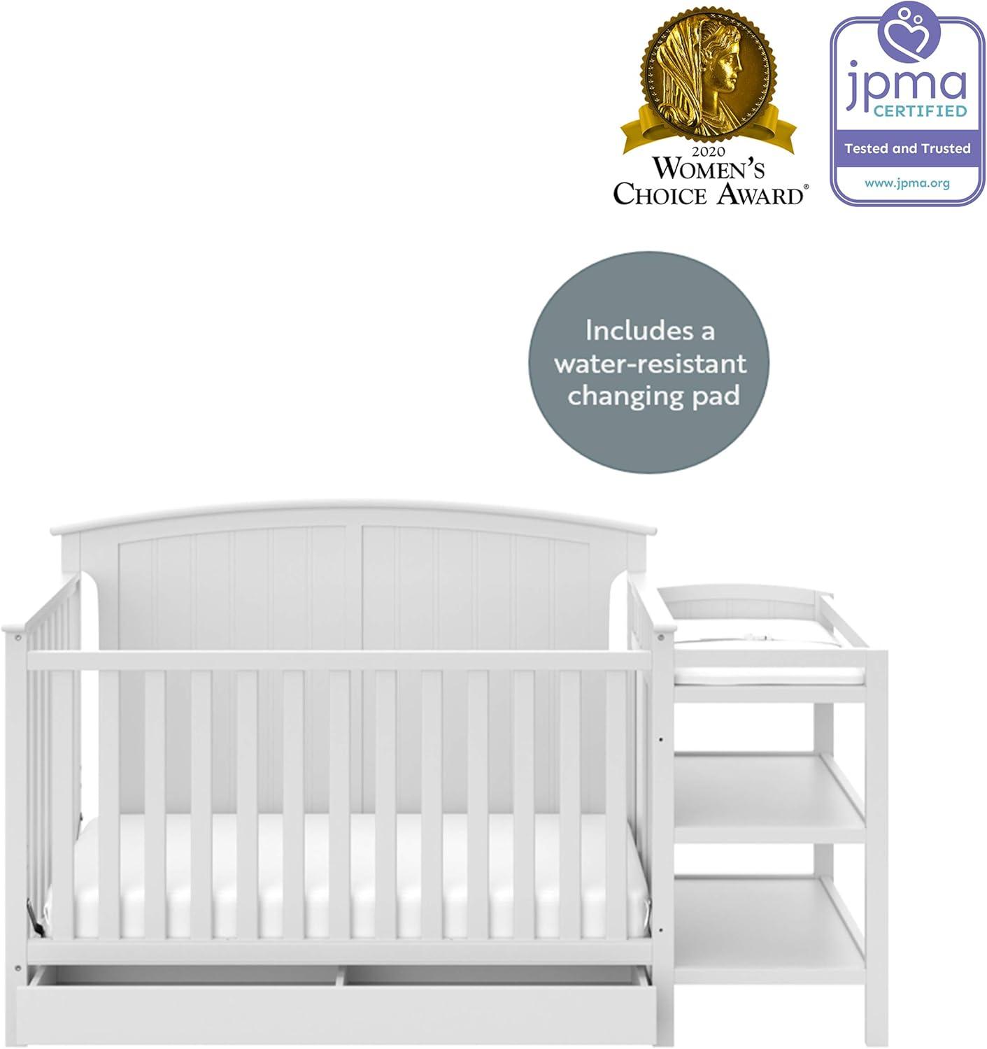 Steveston 5-in-1 Convertible Crib and Changer with Storage
