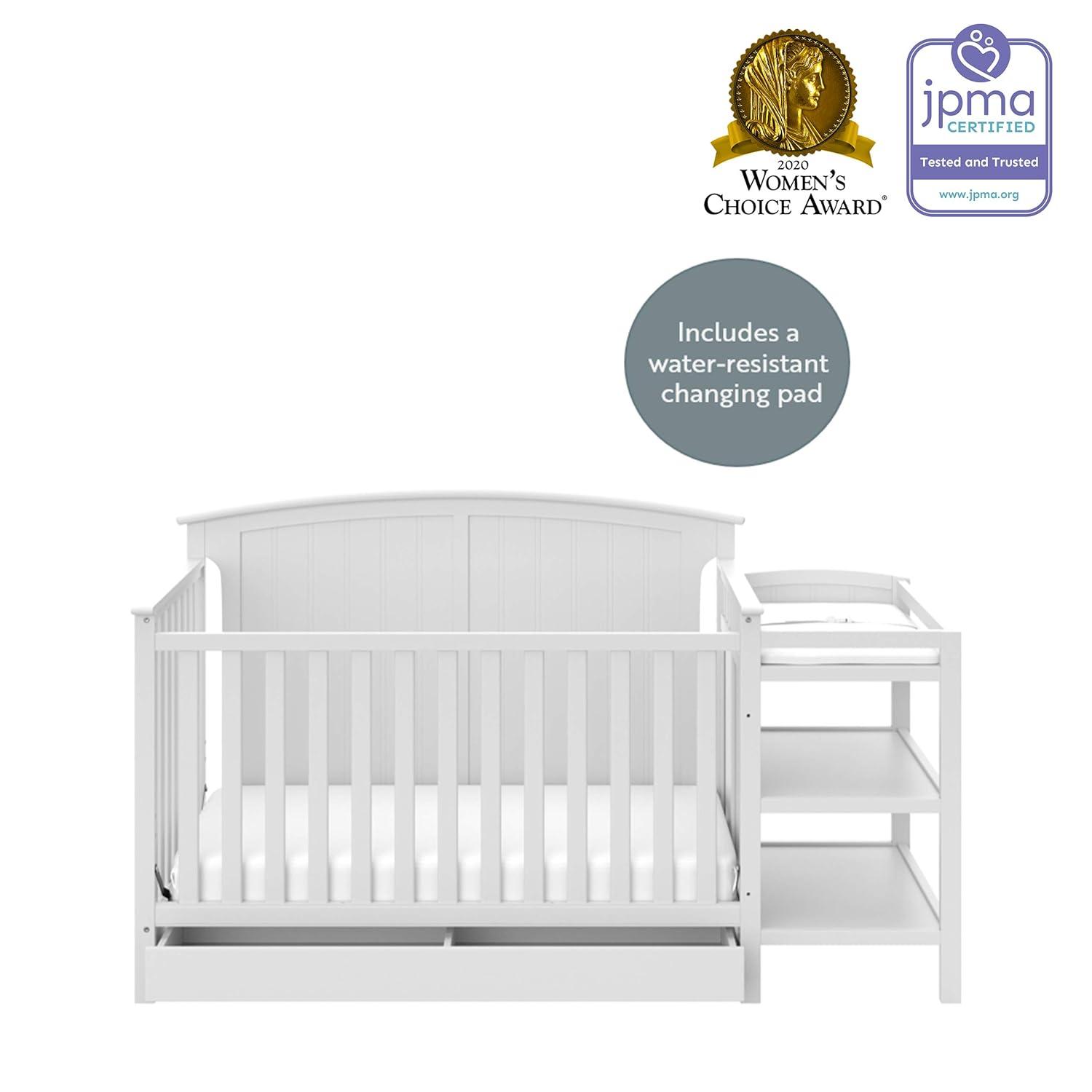 Steveston 5-in-1 Convertible Crib and Changer with Storage