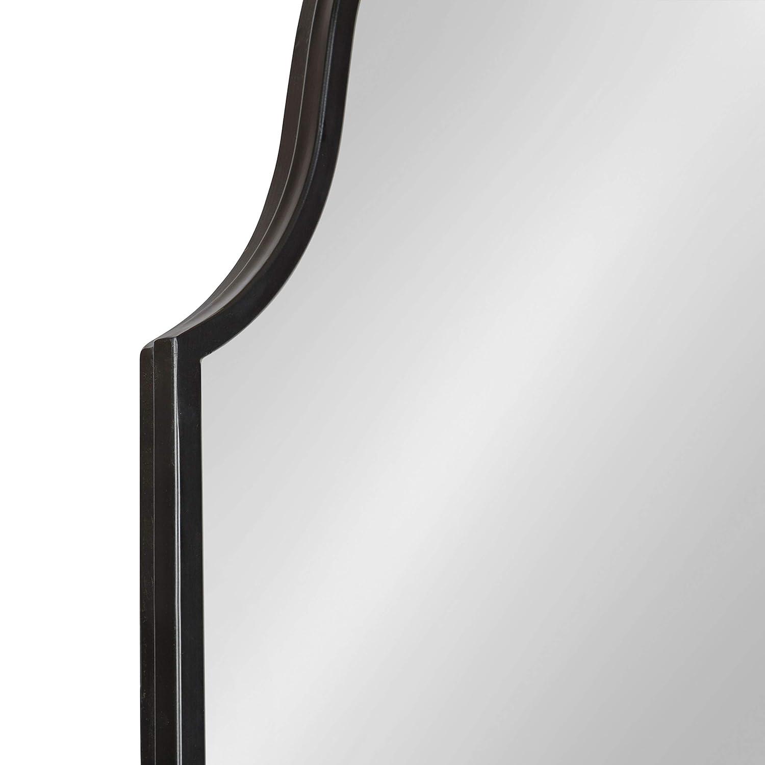 24"x37" Rowla Framed Decorative Wall Mirror Black - Kate & Laurel: Oval, Scalloped Edge, Vintage Design