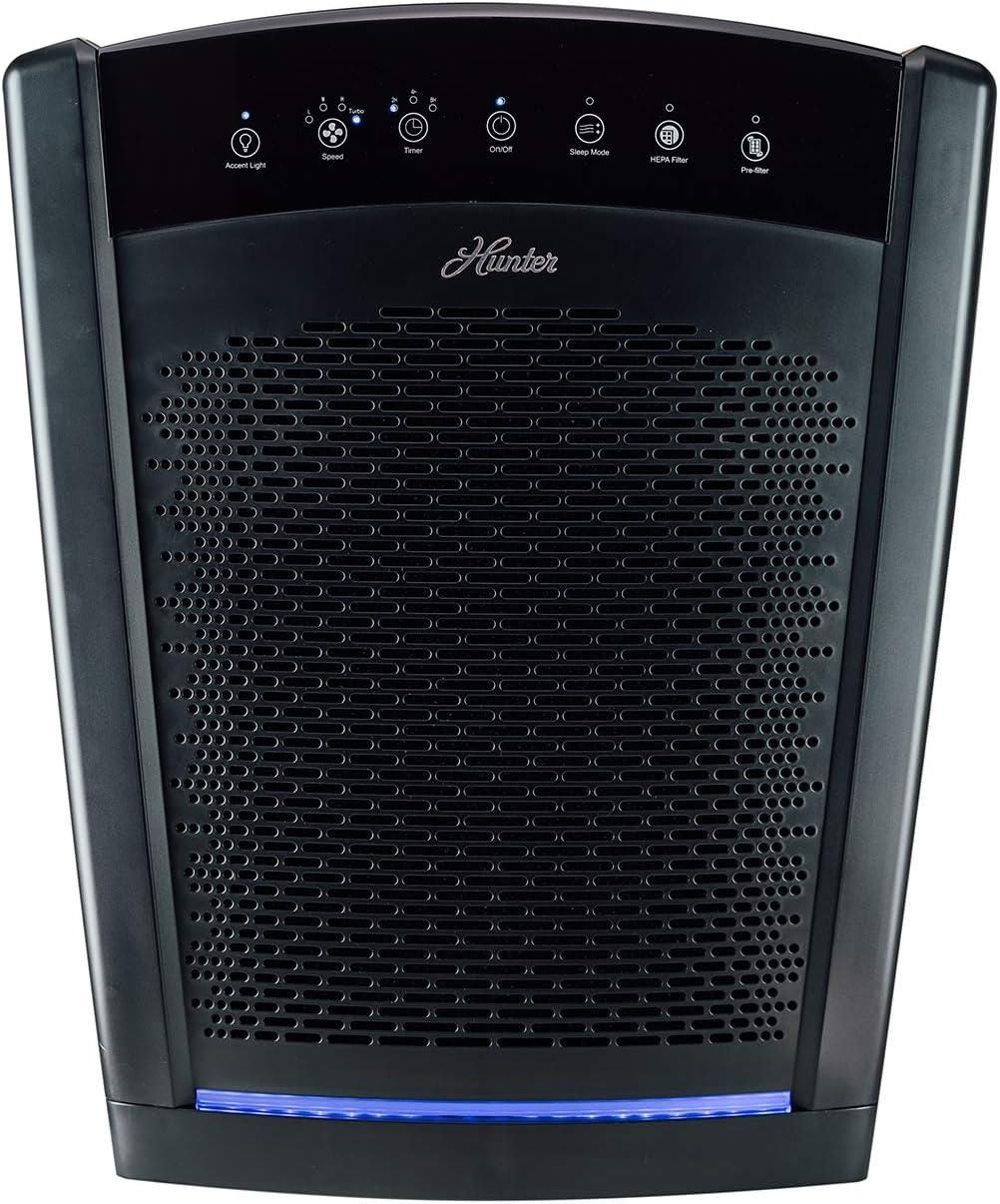 Hunter HP800 Air Purifiers for Home Large Room and Bedroom. True HEPA Air Purifier for Pets, Odors, Allergens, Smoke, Dust, VOC's.