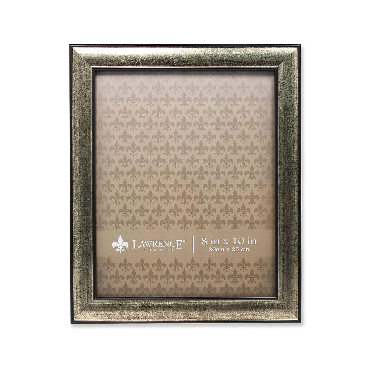 8x10 Domed Burnished Silver and Black Polystyrene Picture Frame QGM14184