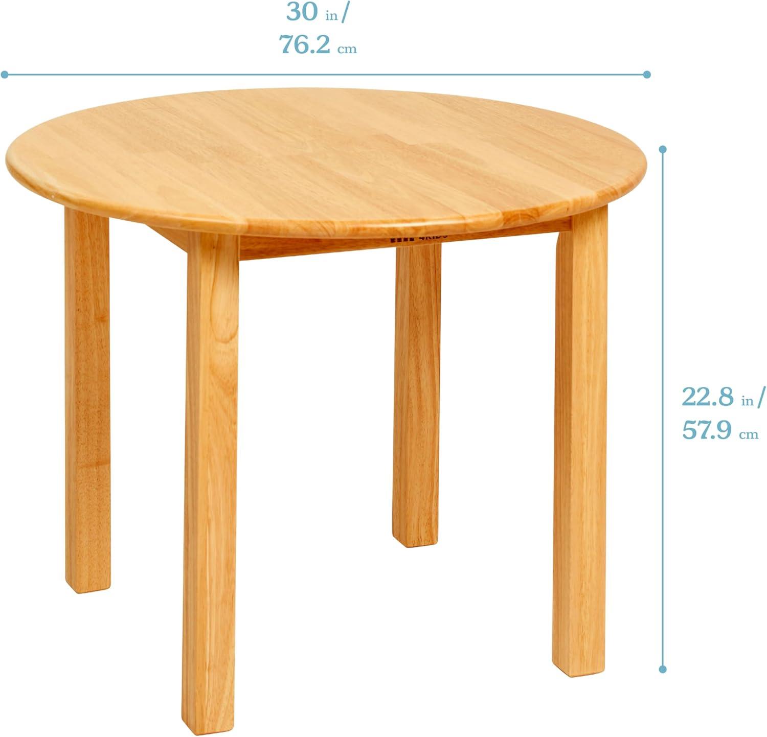 ECR4Kids 30in D Round Hardwood Table and Chair Set, 12in Seat Height, Kids Furniture