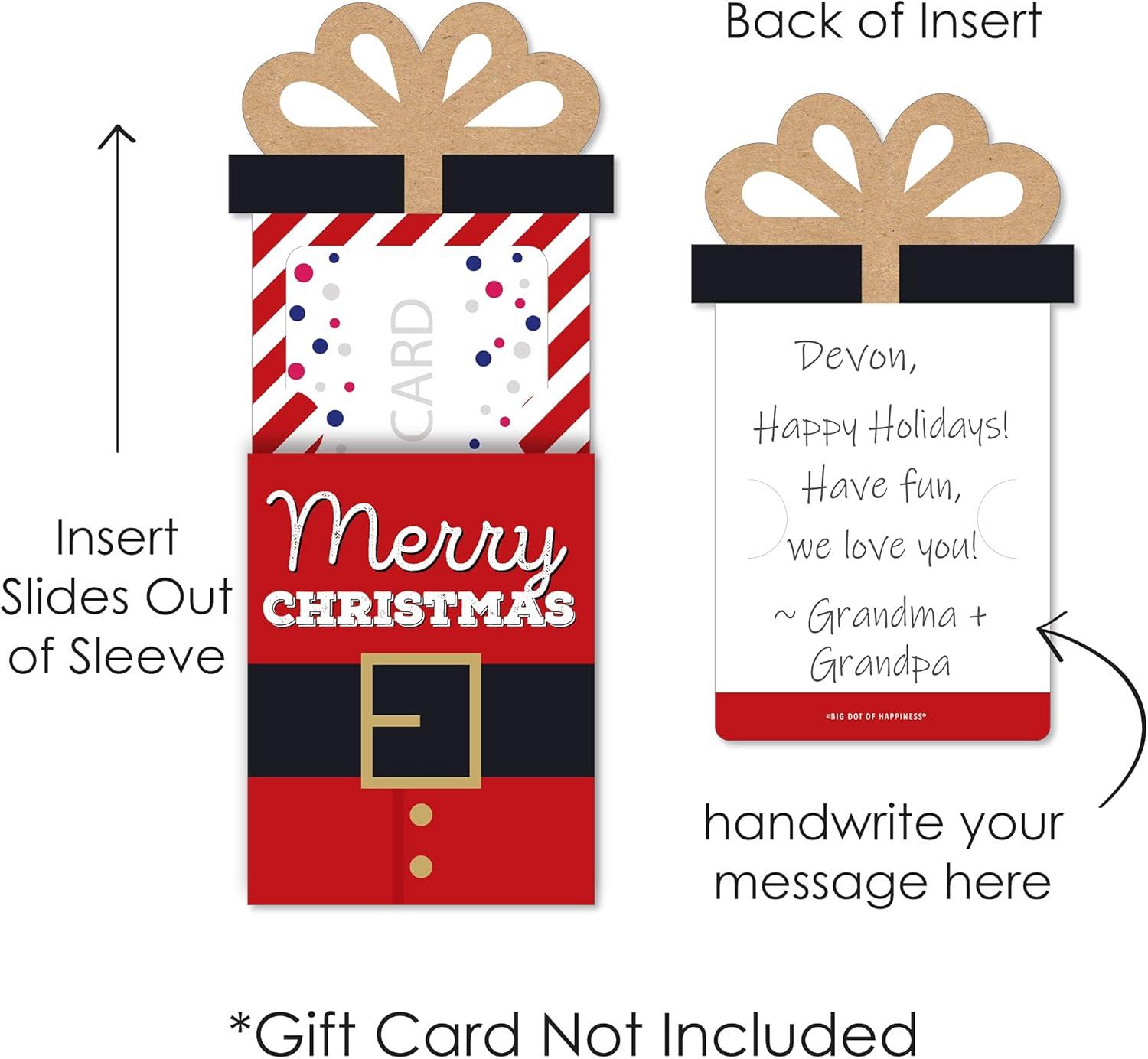 Big Dot of Happiness Jolly Santa Claus - Christmas Party Money and Gift Card Sleeves - Nifty Gifty Card Holders - 8 Ct