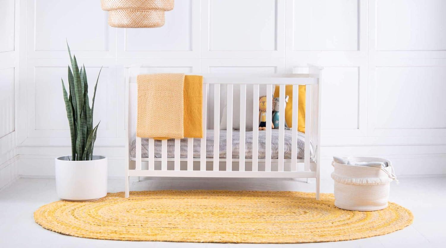 Unique Loom Braided Chindi Collection Area Rug - Layer (3' 3" x 5' 1" Oval Yellow Orange/Orange)