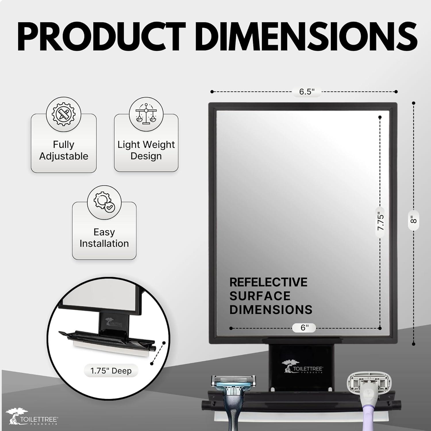 360° Rotatable Fogless Shower Shaving Mirror with Shatterproof Design