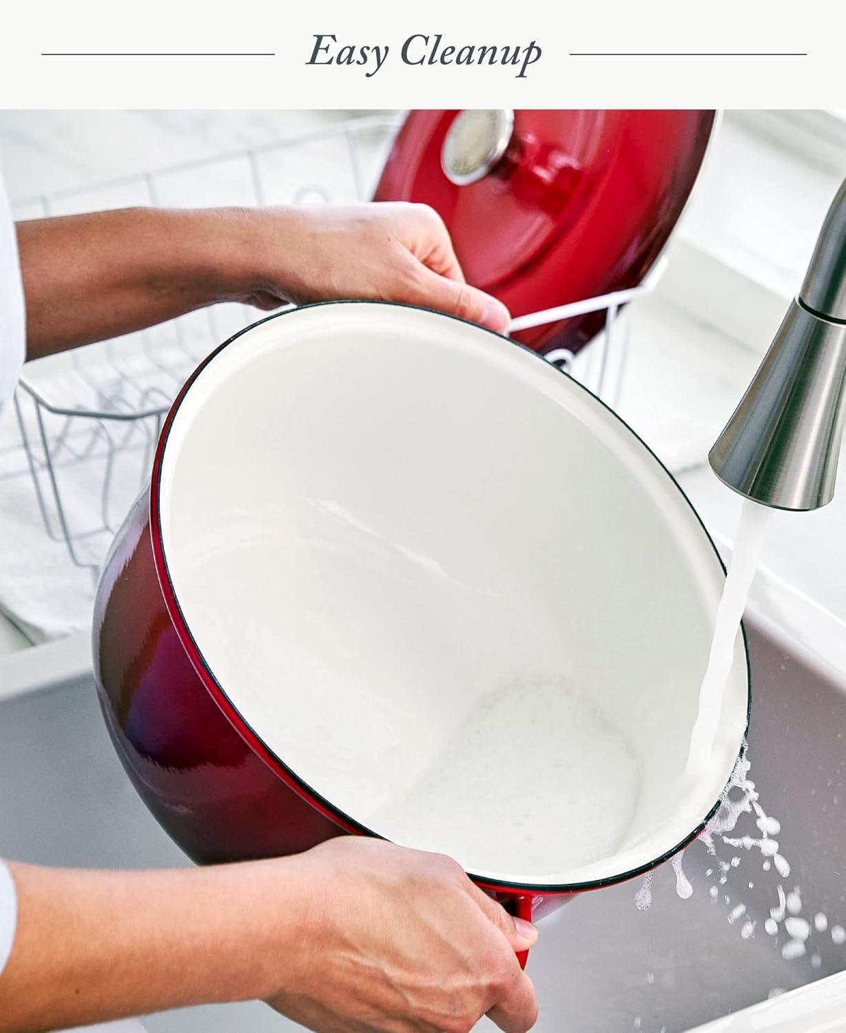 Merten and Storck Merten And Storck 7 Quarts Non-Stick Enameled Cast Iron Round Dutch Oven