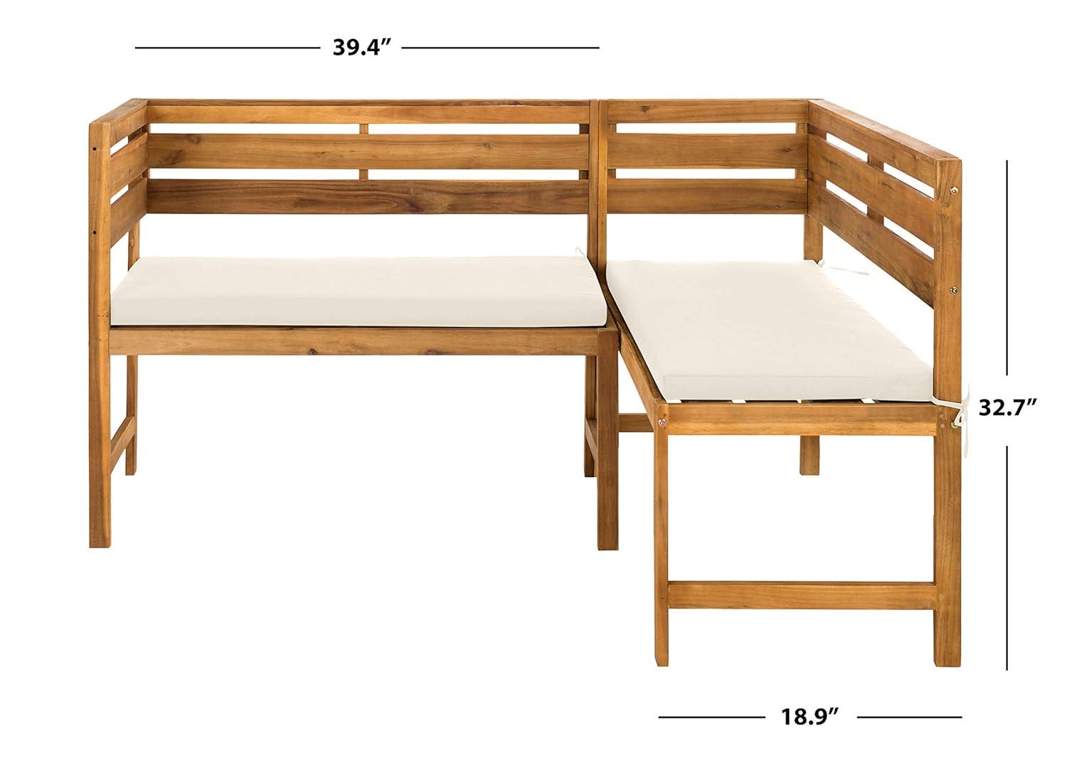 Wilton Balcony Corner Lounge - Indoor/Outdoor - PAT6754 - Teak Brown/Beige - Safavieh
