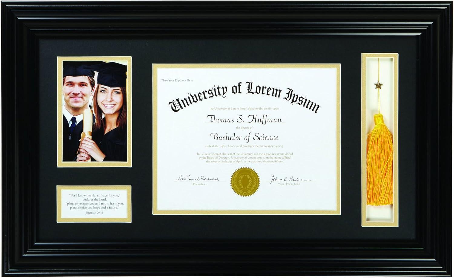 Creative Brands Heartfelt-Inspirational Keepsake Diploma and Photo Frame, 15 x 25-Inch, Jeremiah 29:11