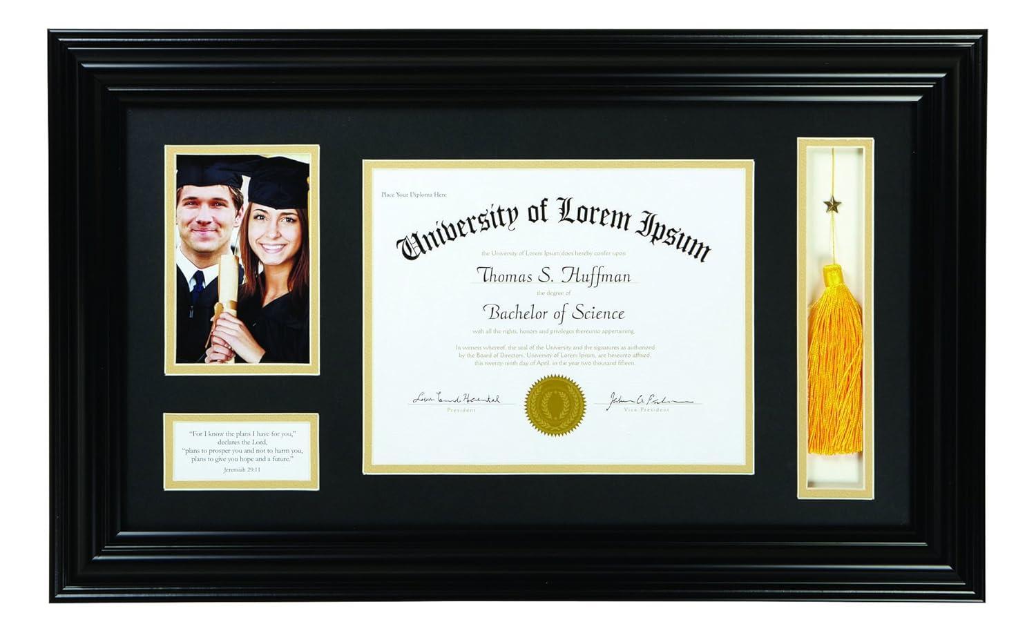 Creative Brands Heartfelt-Inspirational Keepsake Diploma and Photo Frame, 15 x 25-Inch, Jeremiah 29:11