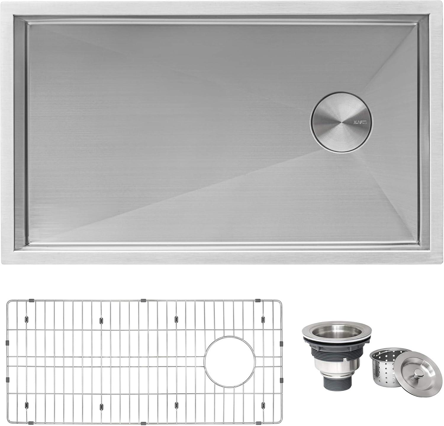 Ruvati 36-Inch Stainless Steel Undermount Kitchen Sink with Offset Drain