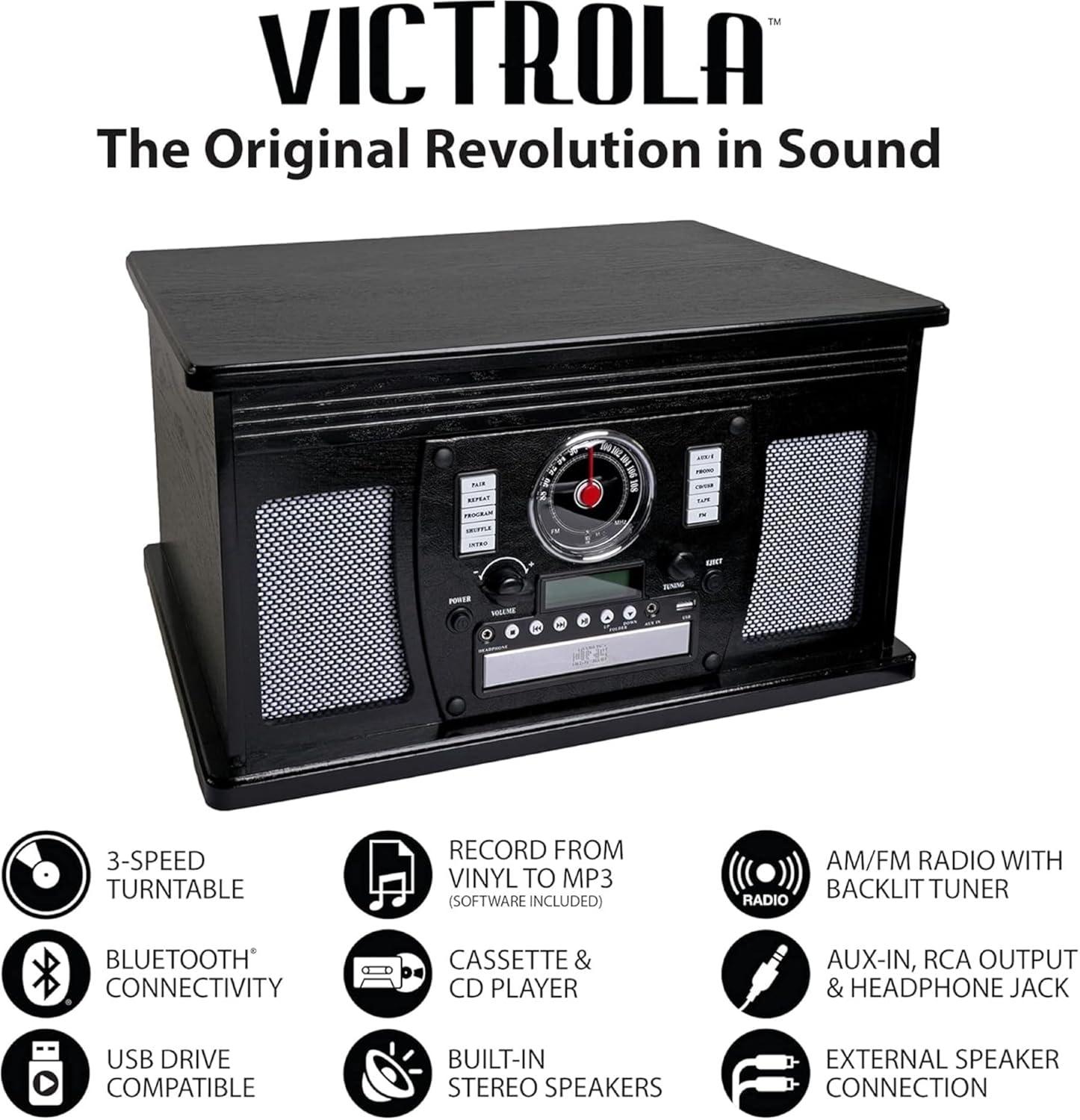 Victrola - Bluetooth Stereo Audio System - Mahogany