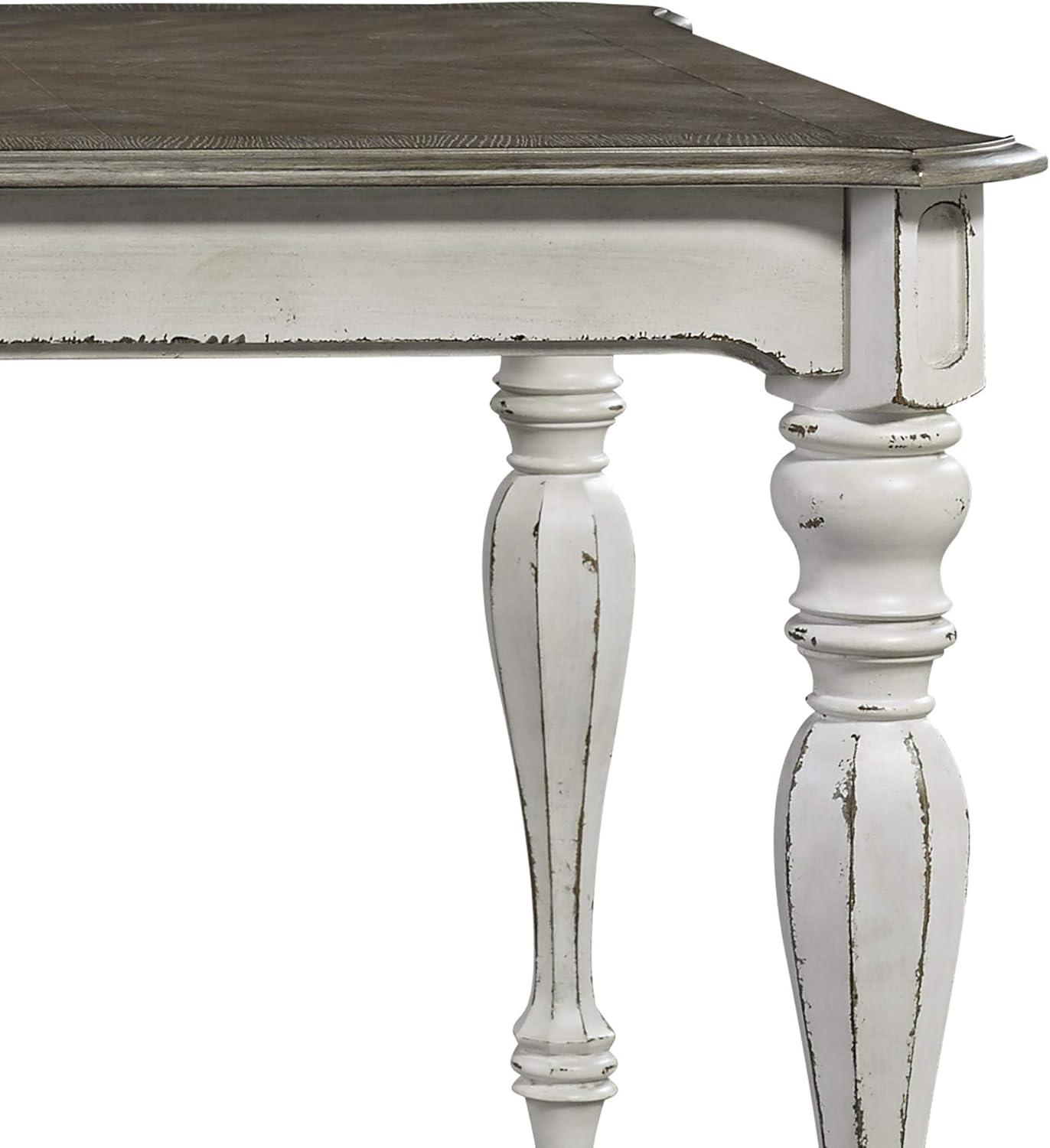 Magnolia Manor Grand White Wood Rectangular Extendable Dining Table