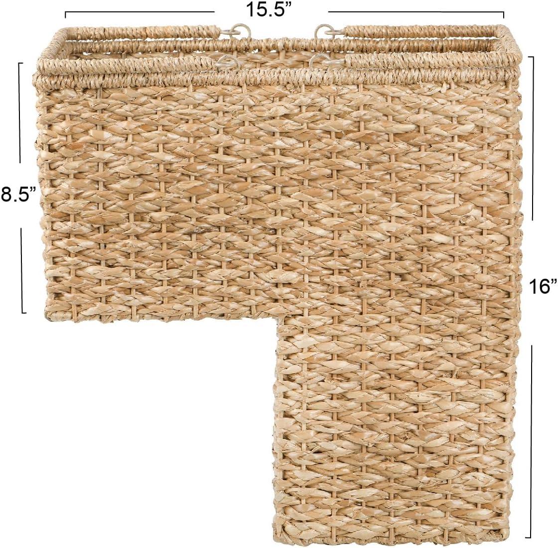 Creative Co-Op Woven & Natural Bangkuan Rope Stair Basket with Handles