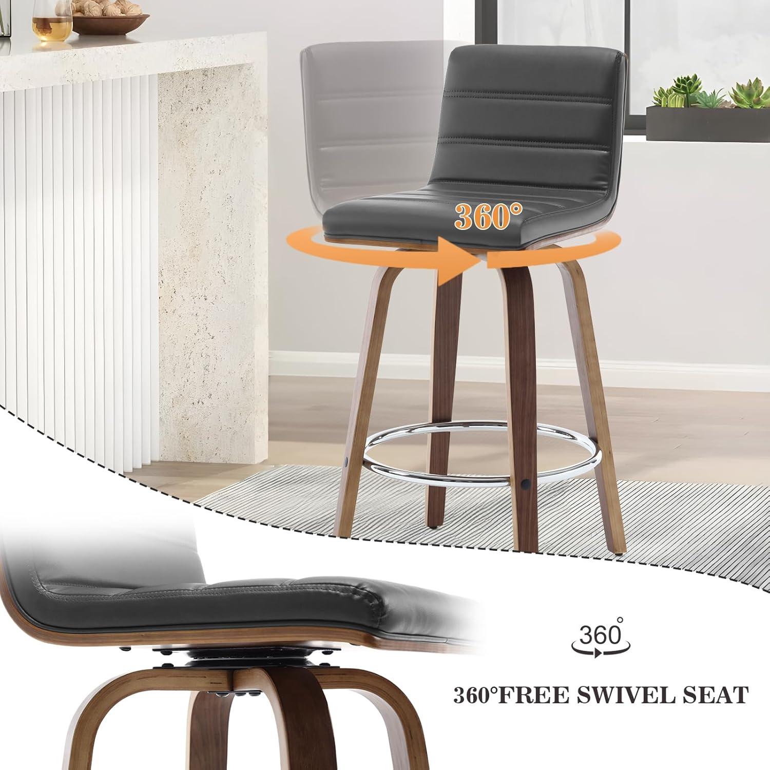 Upholstered  Swivel Counter & Bar Stool (Set of 3)