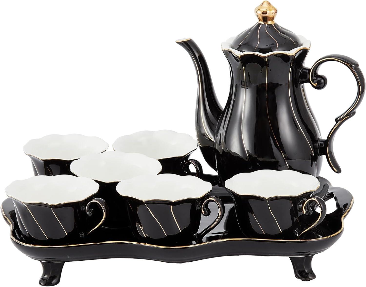 Ameriwood 14 pcs Tea Set of 6 with Tea Tray & Spoons