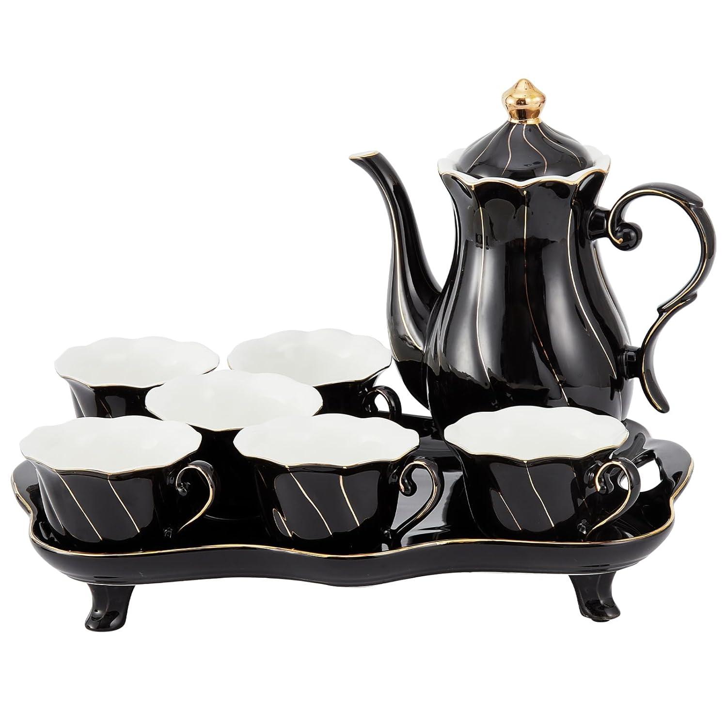 Ameriwood 14 pcs Tea Set of 6 with Tea Tray & Spoons