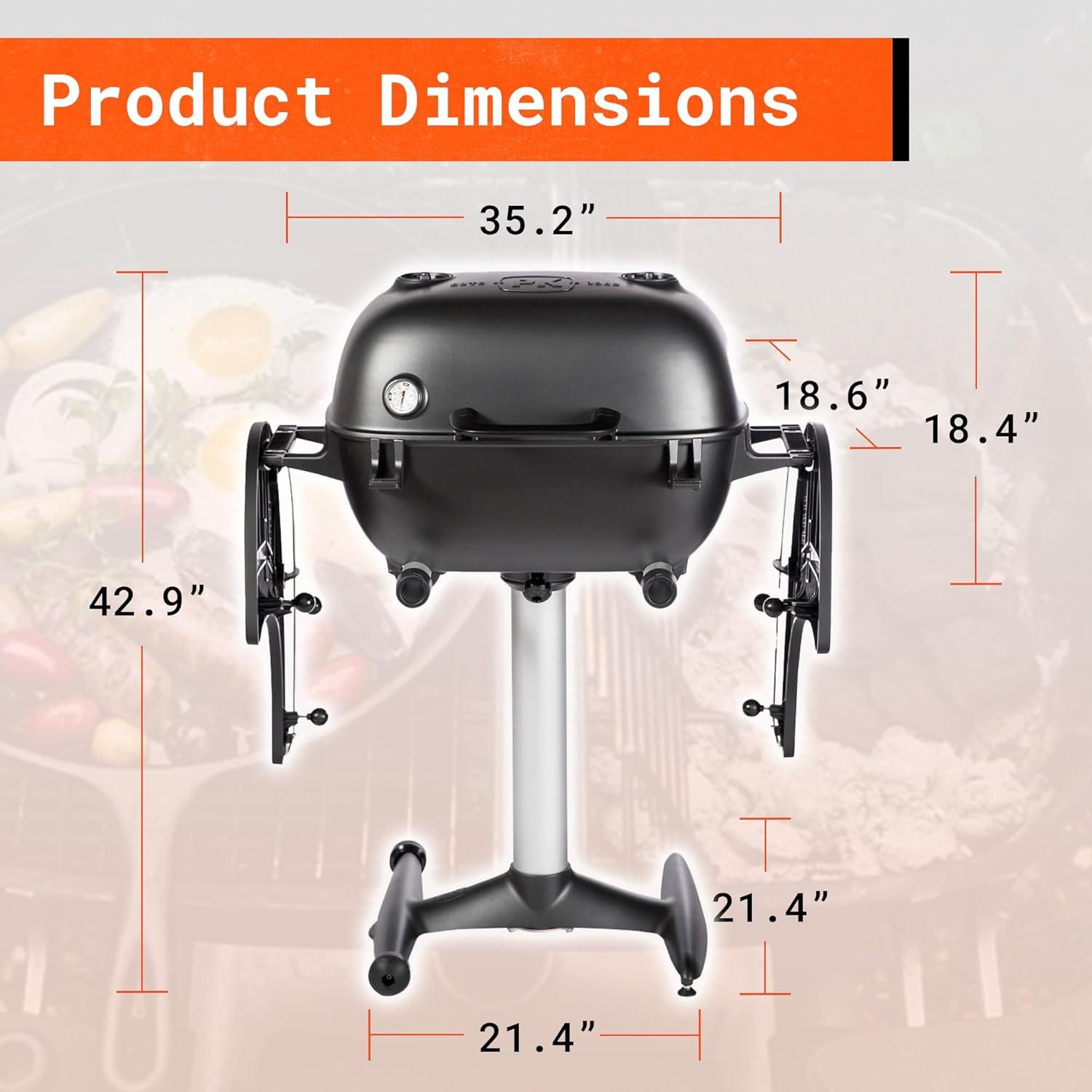 Portable Kitchen PK360 Charcoal 54 in. W Black Grill & Smoker