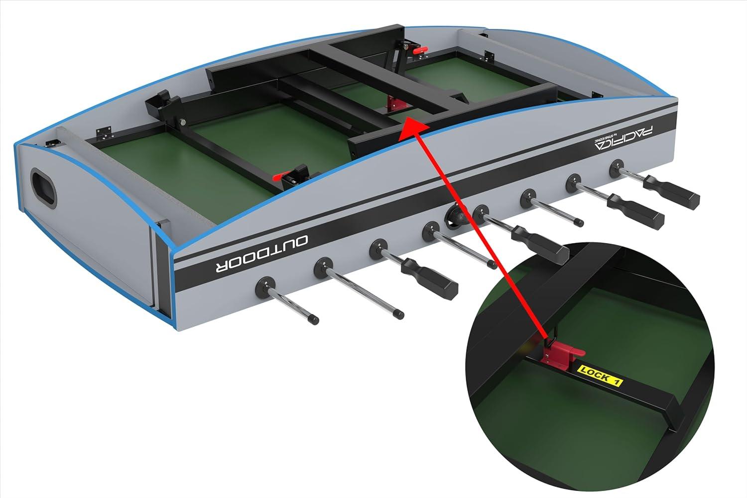 Pacifica 59.5" Gray Stainless Steel Outdoor Foosball Table