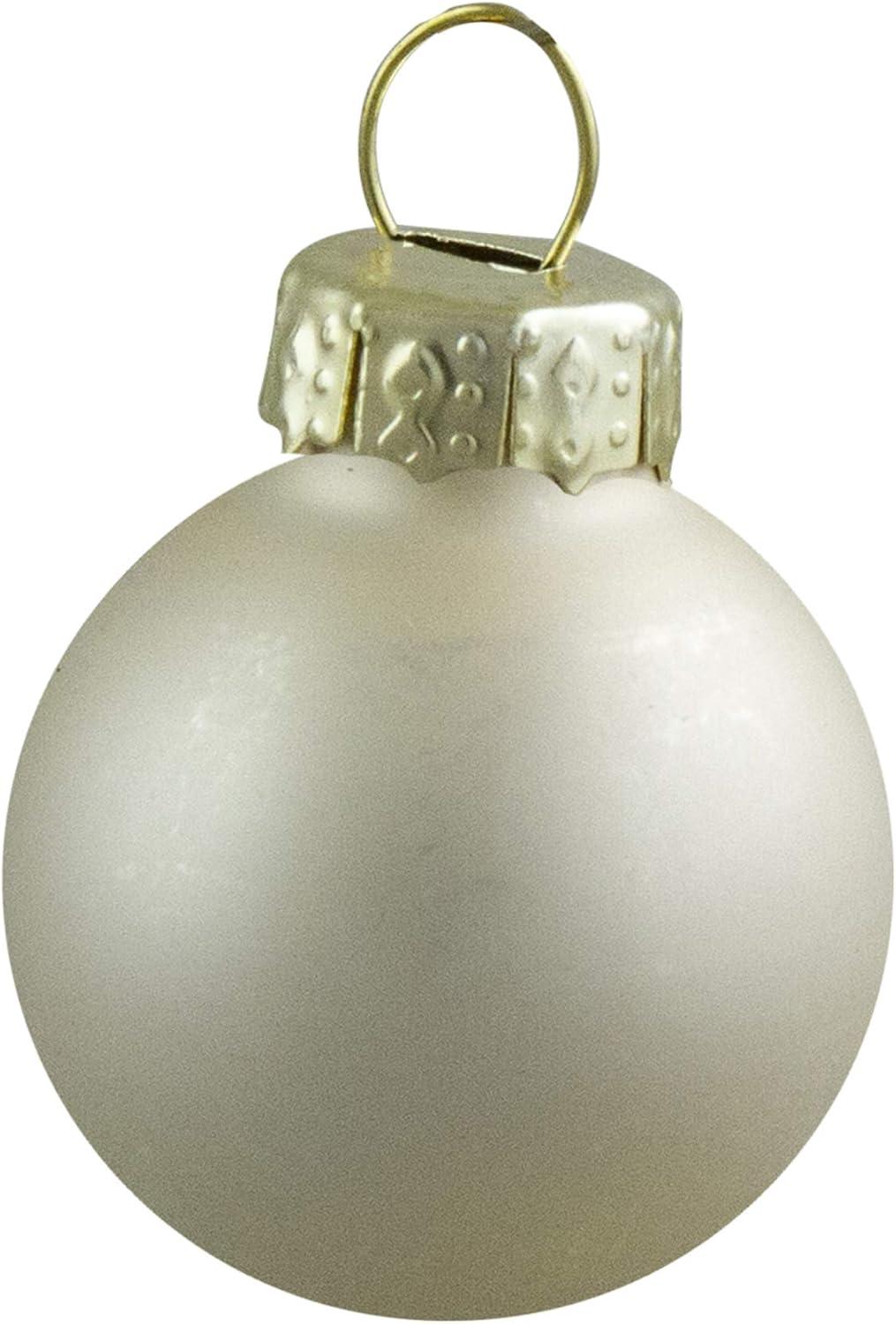 24-Piece Shiny and Matte Champagne Gold Glass Ball Christmas Ornament Set 1" (25mm)