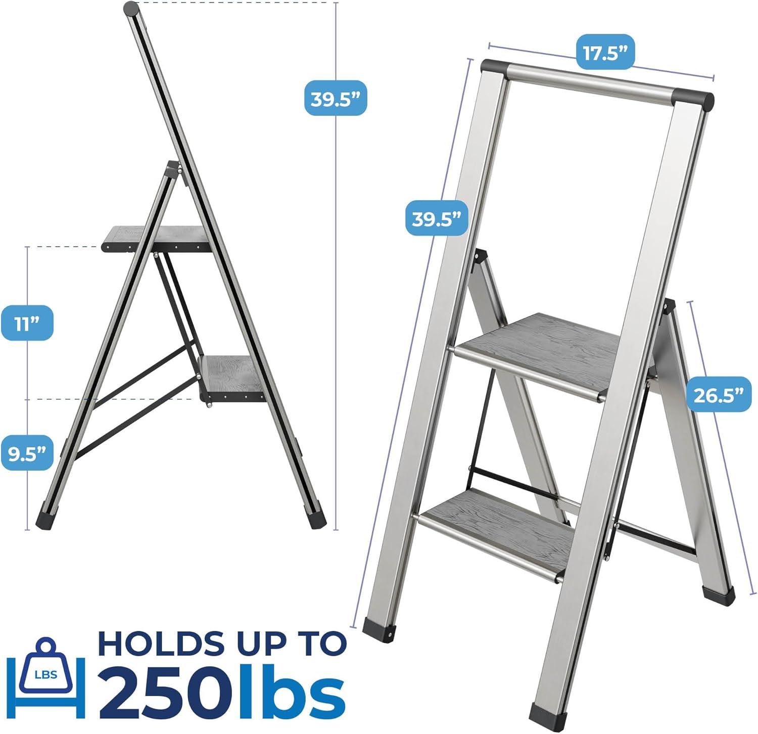 Sorfey Sorfey Step Ladders 2 - Step Steel Lightweight Folding Step Stool