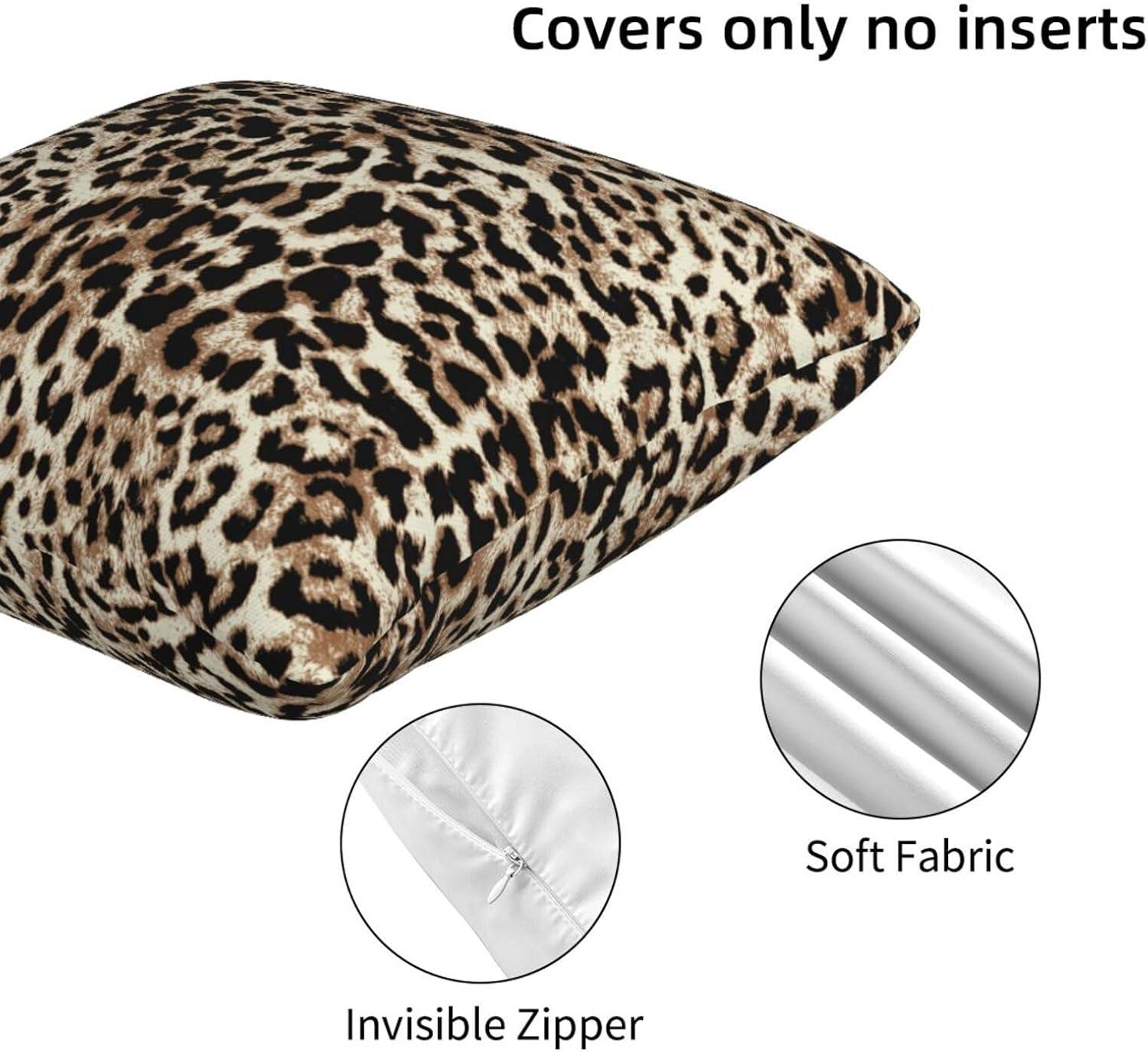 LALILO Throw Pillow Covers Trendy Leopard Wild Animal Cheetah Skin Cushion Cover 18" x 18", 2 Pack