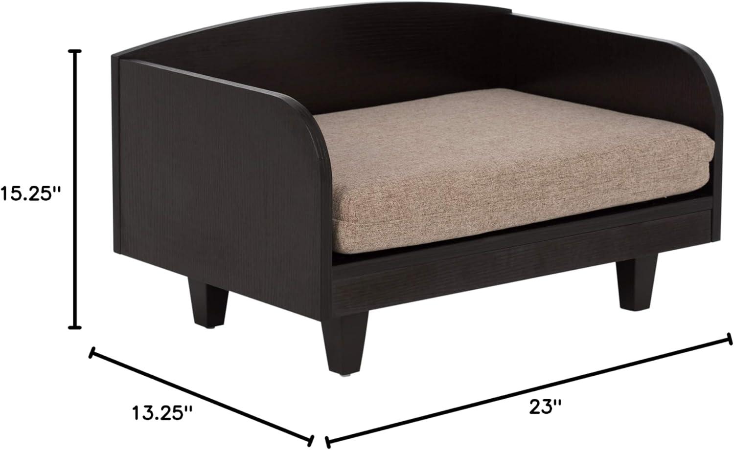 Paws & Purrs Raised Wood Frame Pet Bed for Dog or Cat with Easy to Clean Mattress