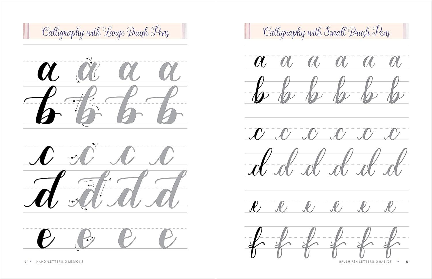 Hand-Lettering Lessons: Super Easy Modern Calligraphy + Print with Traceable Alphabets, (Paperback)