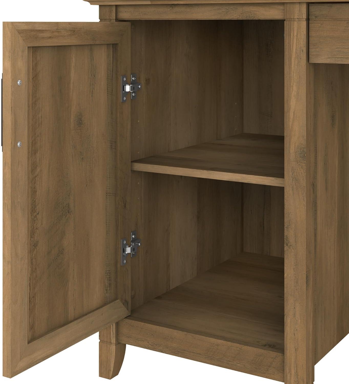 Bush Furniture Key West 54W Computer Desk with Keyboard Tray and Storage in Reclaimed Pine