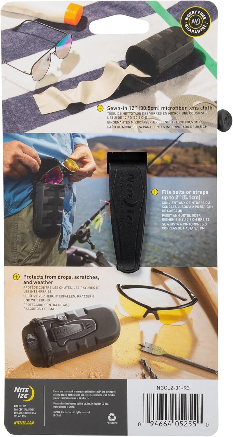 Black Hardshell XL Optics Case with Clip and Microfiber Lining