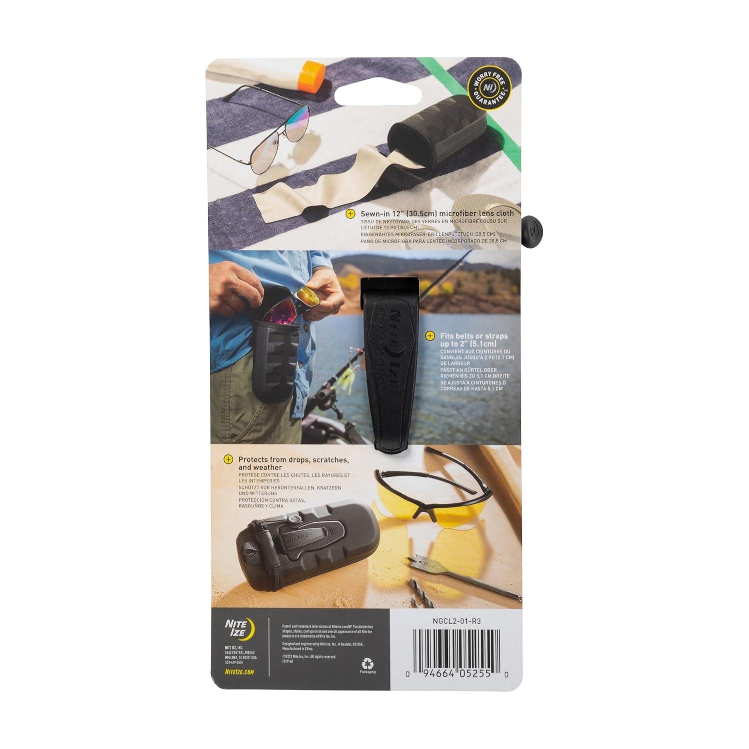 Black Hardshell XL Optics Case with Clip and Microfiber Lining