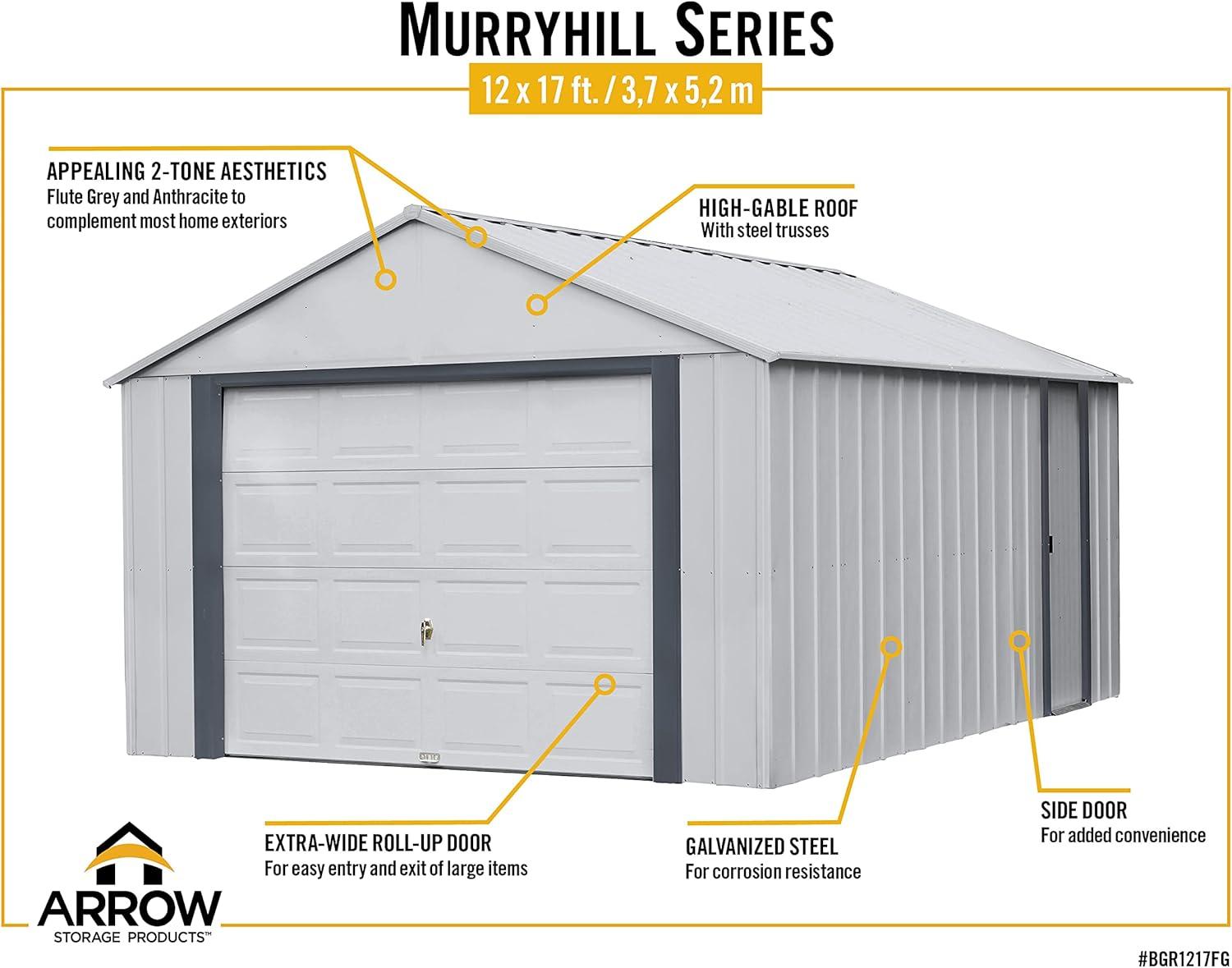 Arrow Murryhill 12 ft. W x 17 ft. D Metal Storage Shed