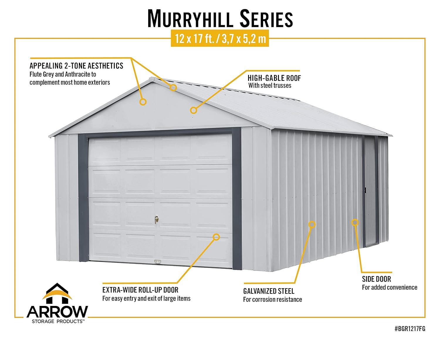 Arrow Murryhill 12 ft. W x 17 ft. D Metal Storage Shed