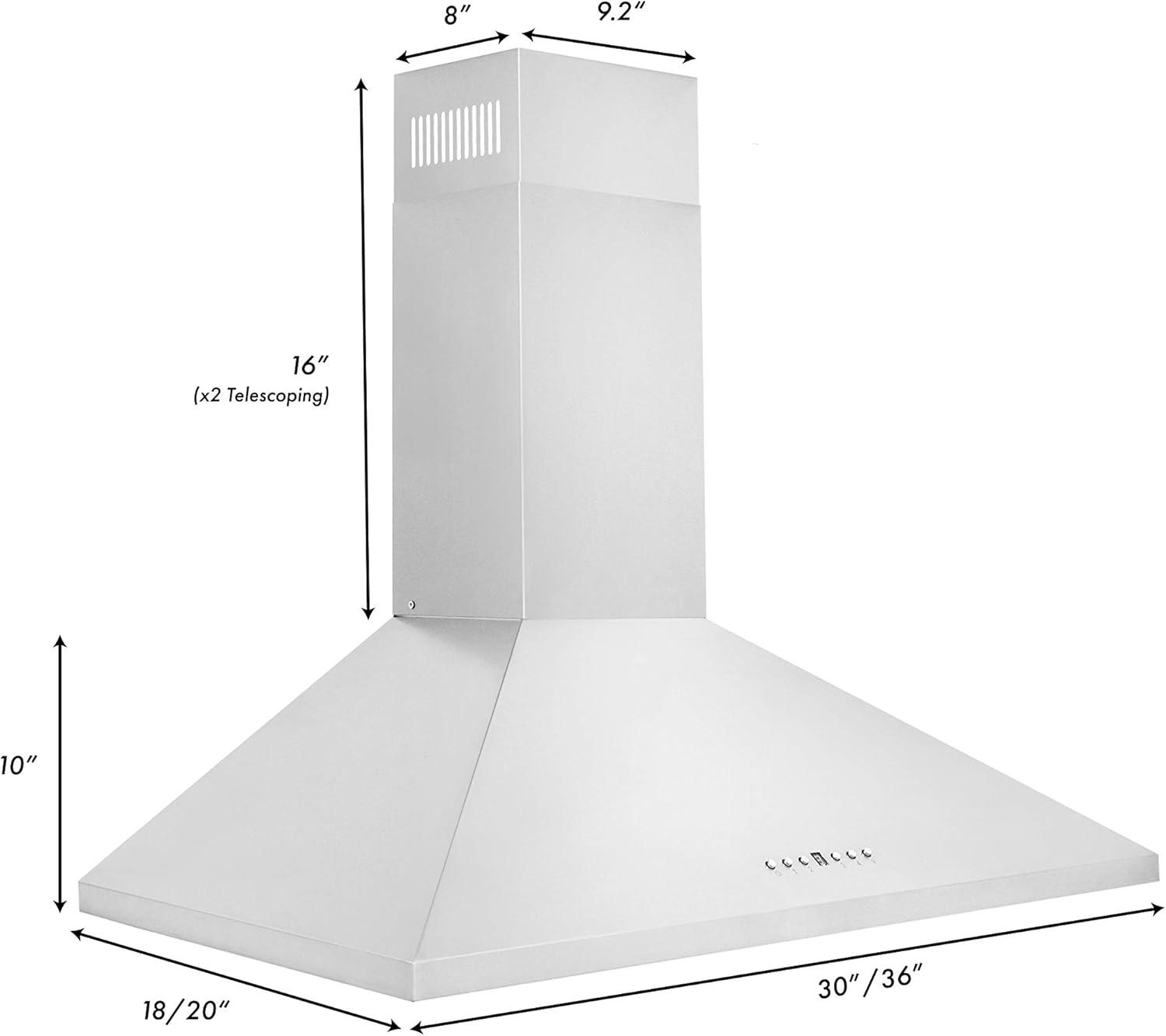 ZLINE 30 in. Convertible Vent Convertible Vent Wall Mount Range Hood in Stainless Steel (KL2-30)
