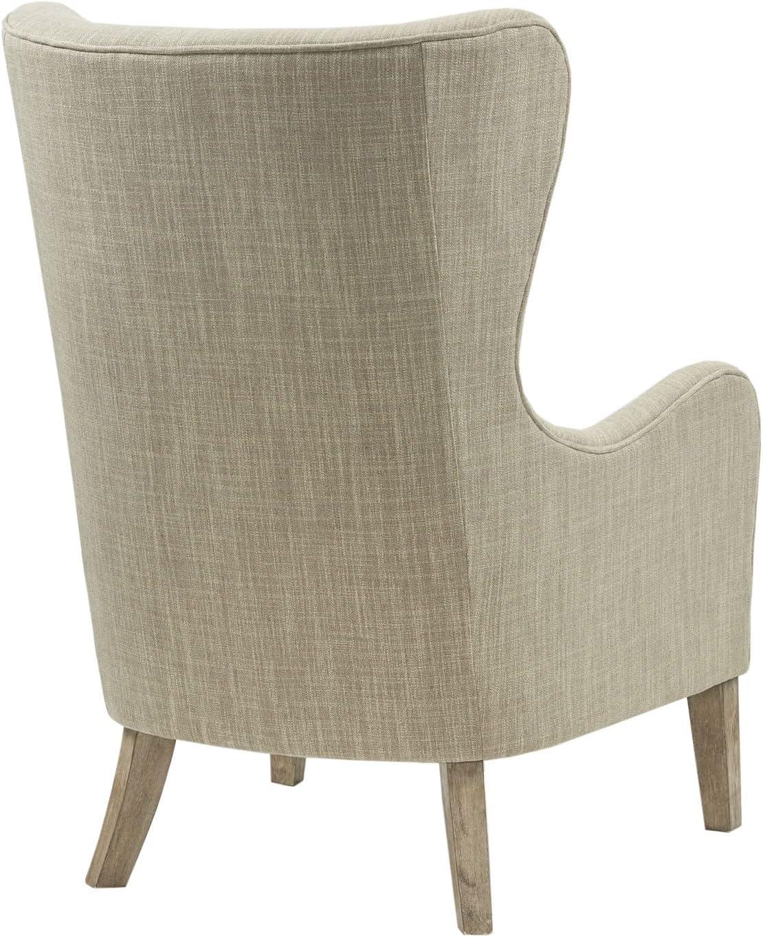 Aria Swoop Upholstered Wing Chair Taupe